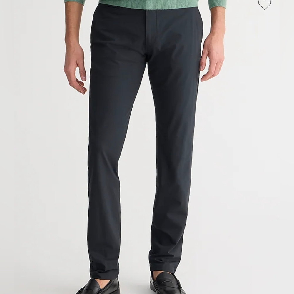 J.Crew Mens Black 484 Slim Fit Tech Pants Size 33 × 34 New Condition